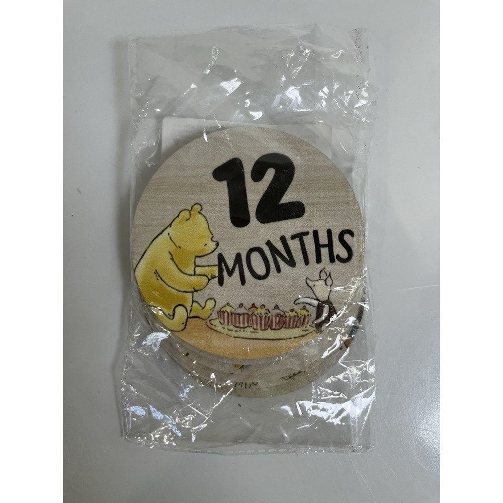 Winnie Pooh Bear Month Milestone Circles Wooden Discs Baby‎ Photos Age Pics